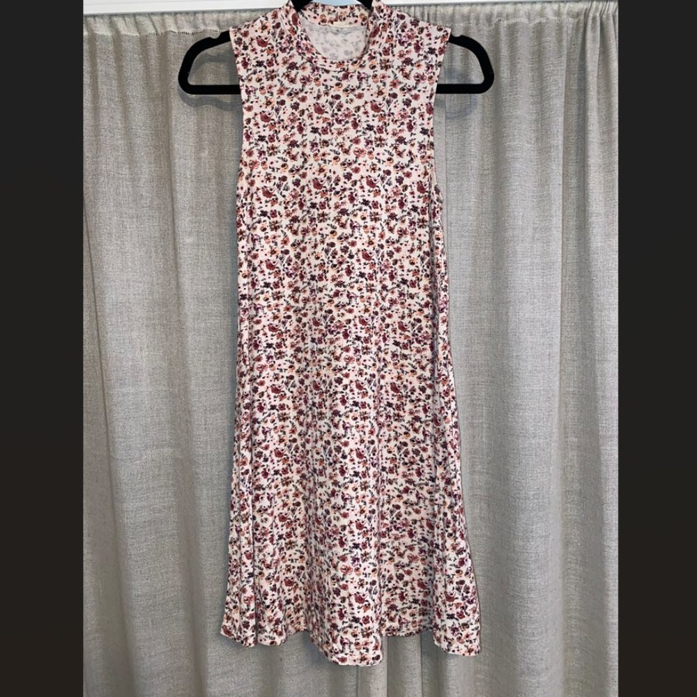 Garage Floral High-Neck Swing Dress